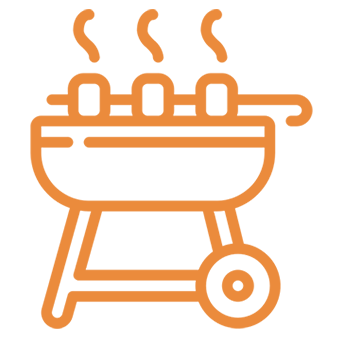 Barbecue zone in Primus Life outdoor amenities.