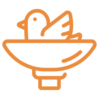 Bird bath amenity icon at Primus Darpan community spaces.