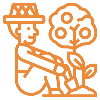 Fruit orchard amenity icon at Primus Darpan community areas.