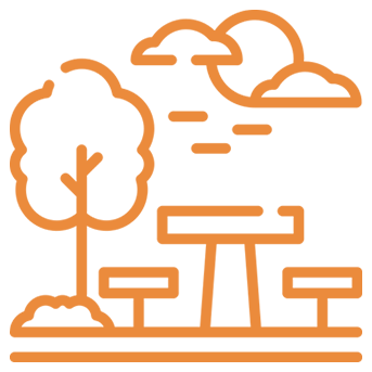 Picnic mound amenity icon at Primus Darpan community spaces.