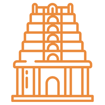Temple amenity icon representing a spiritual space at Primus Darpan.