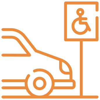 Wheelchair parking spot amenity icon at Primus Darpan.
